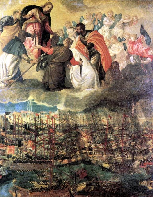 VERONESE (Paolo Caliari) Battle of Lepanto er Norge oil painting art